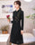 Long Sleeve Floral Lace Cheongsam Chic Chinese Dress Plus Size