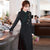 Long Sleeve Floral Lace Cheongsam Chic Chinese Dress Plus Size