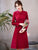 Long Sleeve Floral Lace Modern Cheongsam Chinese Dress Plus Size