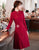 Long Sleeve Floral Lace Modern Cheongsam Chinese Dress Plus Size