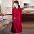 Long Sleeve Floral Lace Modern Cheongsam Chinese Dress Plus Size