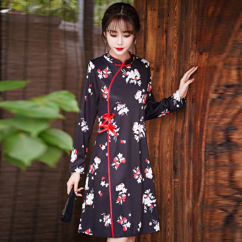専用出品☆ Anemone Cache-Coeur Long Dress Shipping in early September] [espresso] Anemone Cache-Coeur