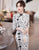 Half Sleeve Open Front Floral Cheongsam Chinese Dress Plus Size