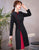 Long Sleeve Floral Lace Cheongsam Chic Chinese Dress Plus Size