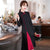 Long Sleeve Floral Lace Cheongsam Chic Chinese Dress Plus Size