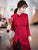 Long Sleeve Floral Lace Cheongsam Chic Chinese Dress Plus Size
