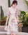 Half Sleeve Cheongsam Top Floral Ao Dai Dress Plus Size