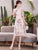 Half Sleeve Cheongsam Top Floral Ao Dai Dress Plus Size