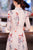 Vestido Ao Dai de longitud de té de encaje floral con top cheongsam de manga 3/4