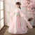 Trumpet Sleeve Floral Embroidery Girl's Han Chinese Costume Princess Dress