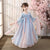 Trumpet Sleeve Floral Embroidery Girl's Han Chinese Costume Princess Dress