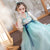 Half Sleeve Floral Embroidery Girl's Han Chinese Costume Princess Dress