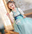Robe de princesse de costume chinois Han de la fille de broderie florale à demi-manches