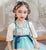 Vestido de princesa de traje chino Han con bordado floral de media manga para niña