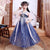 Vestido de princesa de traje chino Han de niña con bordado floral con cuello en V