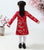 Knee Length Floral Brocade Girl's Cheongsam Wadded Dress with Fur Edge