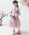 Floral Embroidery Wadded Coat with Pleated Skirt Girl's Suit
