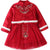 Floral Embroidery Wadded Coat with Pleated Skirt Girl's Suit