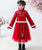 Floral Embroidery Wadded Coat with Pleated Skirt Girl's Suit
