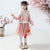 Cheongsam Top Brocade Wadded Coat with Pleated Skirt Girl's Suit