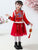 Cheongsam Top Brocade Wadded Coat with Pleated Skirt Girl's Suit