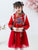 Cheongsam Top Brocade Wadded Coat with Pleated Skirt Girl's Suit