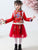 Cheongsam Top Brokat Wattierter Mantel mit Faltenrock Mädchenanzug