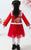 Cheongsam Top Brocart Manteau Ouaté avec Costume Fille Jupe Plissée