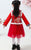 Cheongsam Top Brocade Wadded Coat with Pleated Skirt Girl's Suit