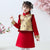 Costume Fille Cheongsam Et Gilet Ouaté Brocart Floral