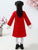 Robe chinoise pour fille en laine à motif cheongsam et opéra de Pékin