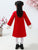 Beijing Opera Pattern Cheongsam Top Wool Girl's Chinese Dress