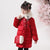 Manteau ouaté pour fille de style chinois avec broderie florale et col en fourrure
