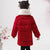 Fur Collar Floral Embroidery Chinese Style Girl's Wadded Coat