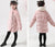 Cappotto imbottito da ragazza in stile cinese con ricamo floreale con collo in pelliccia