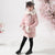 Manteau ouaté pour fille de style chinois avec broderie florale et col en fourrure