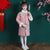 Abrigo acolchado de niña de estilo chino con bordado auspicioso