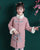 Cappotto imbottito da ragazza in stile cinese con ricamo di buon auspicio