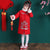 Cappotto imbottito da ragazza in stile cinese con ricamo di buon auspicio