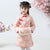 Vestido chino tradicional acolchado cheongsam floral para niña