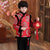 Modello di buon auspicio Abito imbottito da ragazzo in stile cinese con bordo in pelliccia di broccato