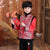 Abito imbottito da ragazzo in stile cinese con motivo a drago e fenice con bordo in pelliccia broccato