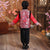 Dragon & Phoenix Pattern Brocade Fur Edge Chinese Style Boy's Wadded Suit