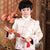 Wattierter Anzug für Jungen im chinesischen Stil mit Brokat-Pelzkragen