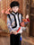 Cranes Pattern Brocade Fur Collar Chinese Style Boy's Wadded Suit