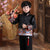 Costume matelassé pour garçon de style chinois traditionnel avec col en fourrure de brocart