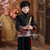 Abito imbottito da ragazzo in stile tradizionale cinese con collo di pelliccia broccato