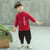 Costume de Kung-fu pour enfant en coton avec broderie de mots chinois Costume chinois traditionnel