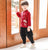 Cranes Embroidery Signature Cotton Kid's Kung-fu Suit Traditional Chinese Suit