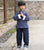 Costume de Kung-fu pour enfants avec broderie de mots chinois Costume chinois traditionnel